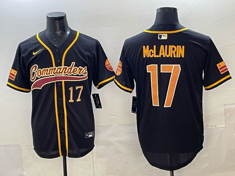 Men 2025 Nike Washington Commanders #17 Mclaurin Black 3th generation Joint Name Limited NFL Jersey 004
